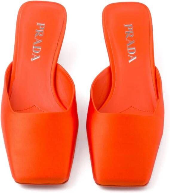 Prada 35mm satijnen muiltjes Oranje