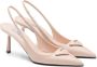 Prada Slingback pumps met logoplakkaat Roze - Thumbnail 2