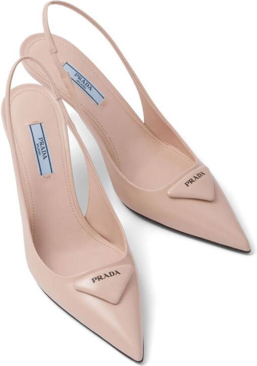 Prada Slingback pumps met logoplakkaat Roze