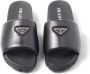 Prada Slippers met logoplakkaat Zwart - Thumbnail 4