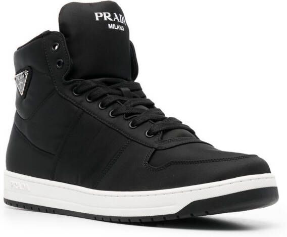 Prada Sneakers met logoplakkaat Zwart