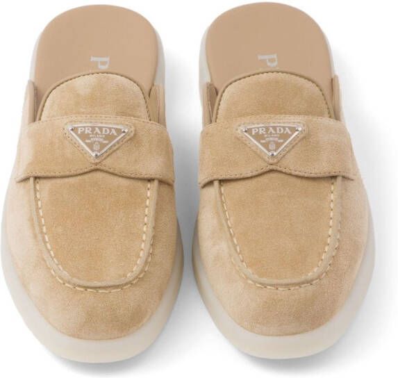 Prada Leren muiltjes Beige