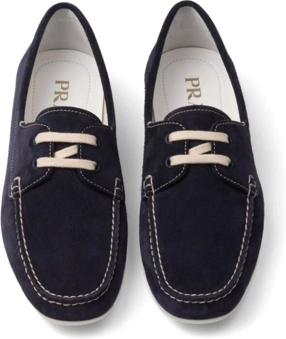 Prada Suède loafers Blauw