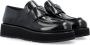 Prada Leren loafers met logo Zwart - Thumbnail 2