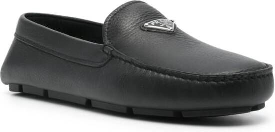 Prada Leren loafers Zwart