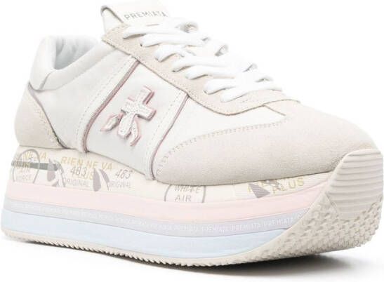 Premiata Beth sneakers met plateauzool Beige