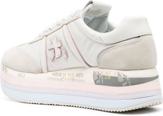 Premiata Beth sneakers met plateauzool Beige