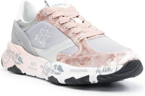 Premiata Buffly sneakers met fluwelen-effect Roze