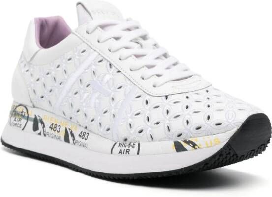 Premiata Conny broderie anglaise sneakers Wit