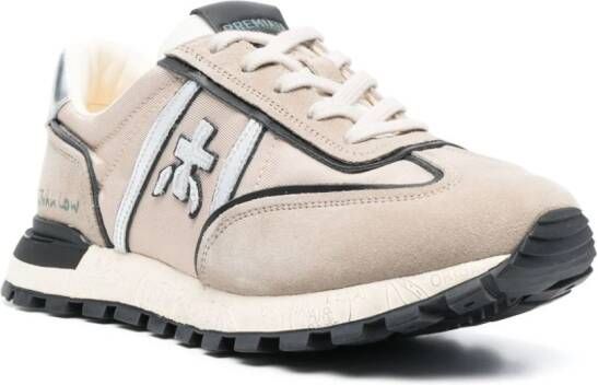 Premiata John Low sneakers met logopatch Beige