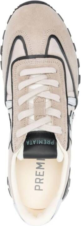 Premiata John Low sneakers met logopatch Beige