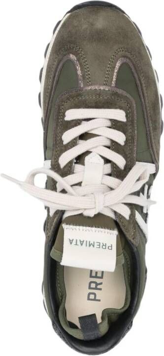 Premiata John Low sneakers met logopatch Groen