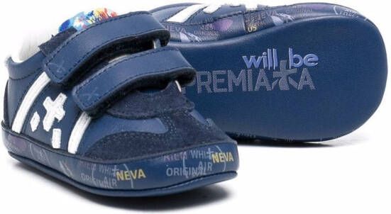 Premiata Kids Andy sneakers met klittenband Blauw