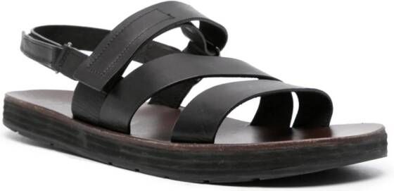 Premiata Leren sandalen met klittenband Zwart
