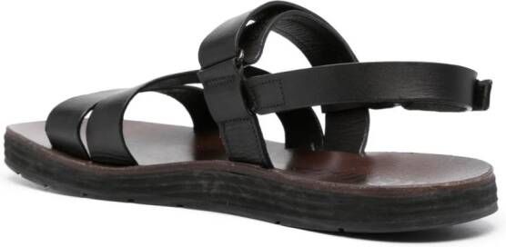 Premiata Leren sandalen met klittenband Zwart