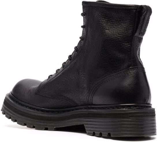 Premiata Leren veterlaarzen Zwart