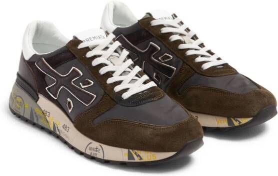 Premiata Mick suède sneakers met logoprint Bruin