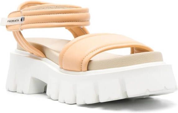 Premiata Sandalen met plateauzool Beige