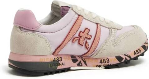 Premiata Kids Sky suède sneakers met vlakken Roze