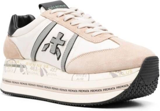 Premiata Beth 6500 sneakers met logopatch Beige