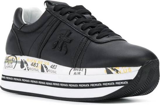 Premiata Beth 3873 sneakers met logopatch Zwart
