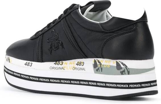 Premiata Beth 3873 sneakers met logopatch Zwart