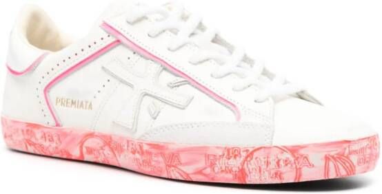 Premiata Stevend gerafelde sneakers Wit