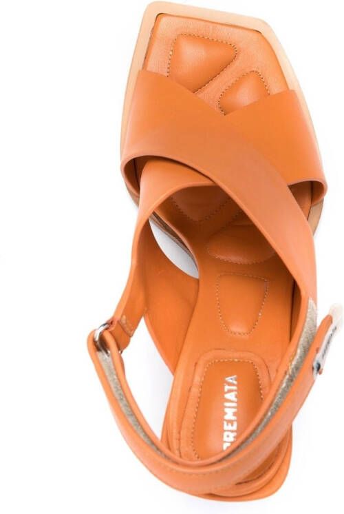 Premiata Stiletto sandalen met gekruiste bandjes Oranje