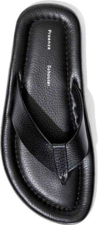 Proenza Schouler Cooper leren teenslippers Zwart