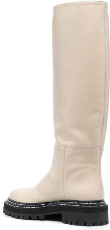 Proenza Schouler Leren knielaarzen Beige