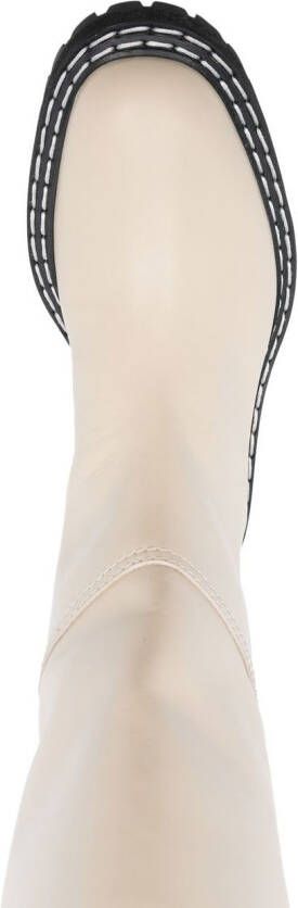 Proenza Schouler Leren knielaarzen Beige