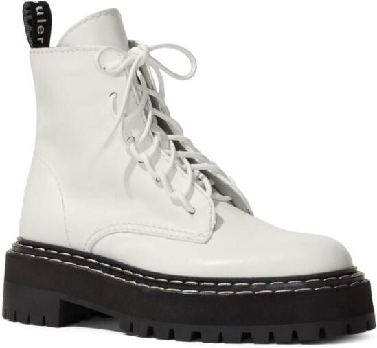 Proenza Schouler Leren combat boots Wit