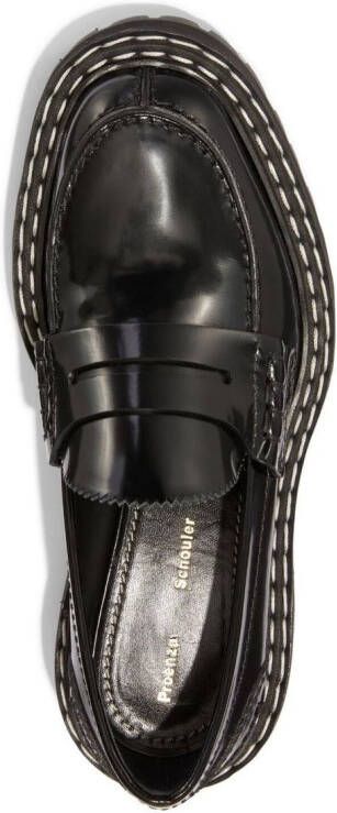 Proenza Schouler Loafers met contrasterend stiksel Zwart