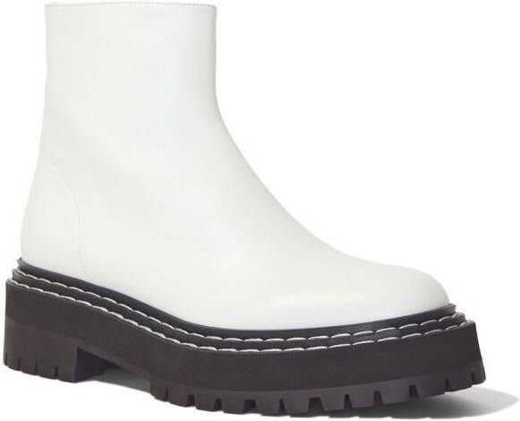 Proenza Schouler Lug Sole veterlaarzen met chunky zool Wit