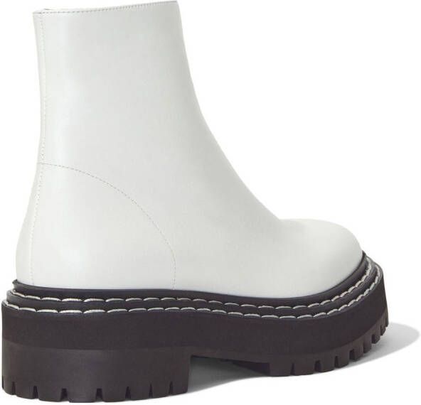 Proenza Schouler Lug Sole veterlaarzen met chunky zool Wit