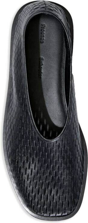 Proenza Schouler Square geperforeerde slippers Zwart