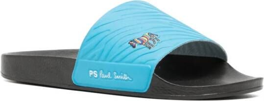 PS Paul Smith Slippers met zebraprint Blauw