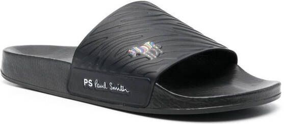 PS Paul Smith Slippers met zebra logo Zwart