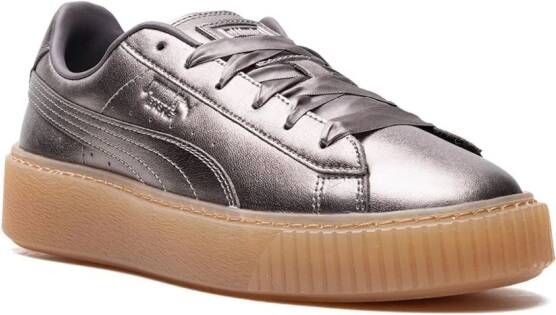 PUMA Basket metallic sneakers Zilver