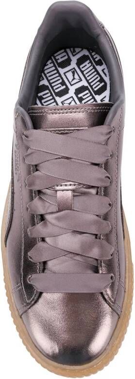 PUMA Basket metallic sneakers Zilver