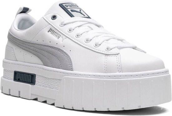 PUMA Mayze leren sneakers Wit