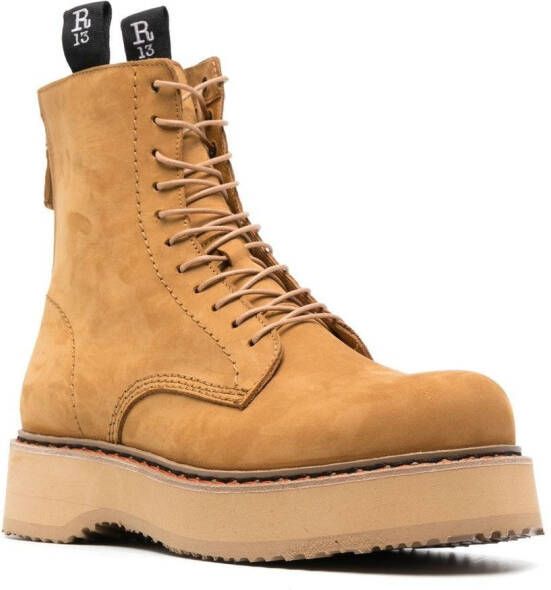 R13 Suède combat boots Beige