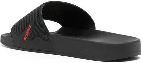 Raf Simons Astra slippers met logoplakkaat Zwart