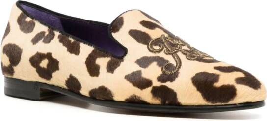 Ralph Lauren Collection Alonzo loafers met luipaardprint Veelkleurig