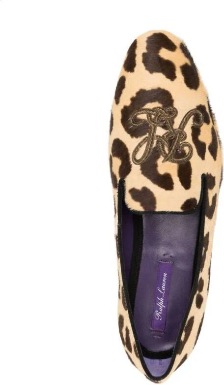 Ralph Lauren Collection Alonzo loafers met luipaardprint Veelkleurig