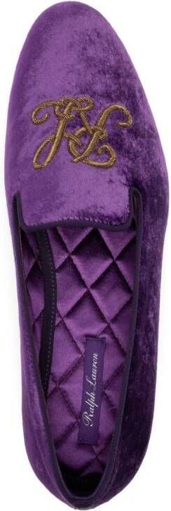 Ralph Lauren Collection Alonzo loafers met fluwelen afwerking Paars