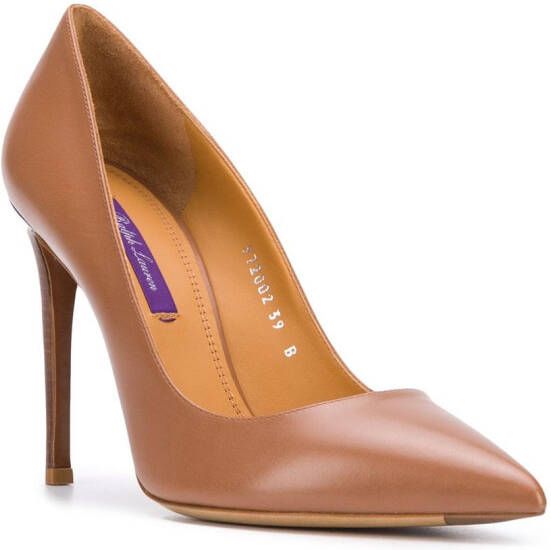 Ralph Lauren Collection Celia pumps met hoge hak Bruin