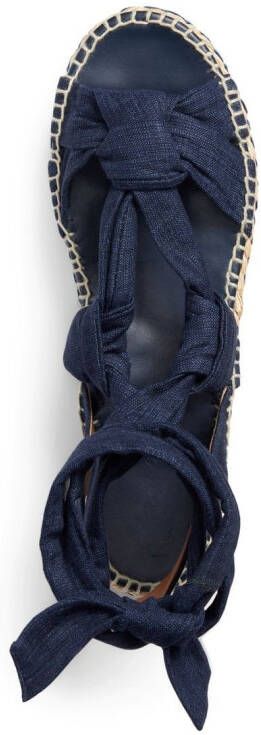 Ralph Lauren Collection Lilyann zijden sandalen Blauw