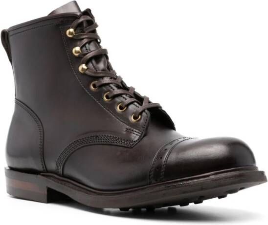Ralph Lauren RRL Bowery leren veterlaarzen Bruin
