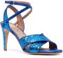 RED(V) Leren pumps Blauw - Thumbnail 2